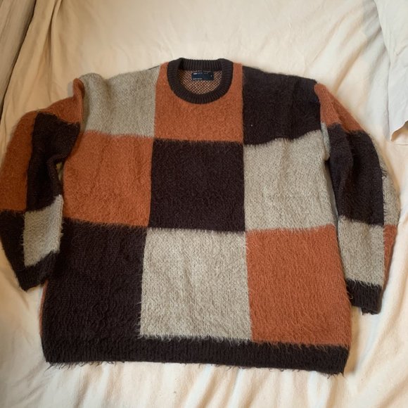 Design Fluffy Knit checkerboard sweater - Picture 1 of 2